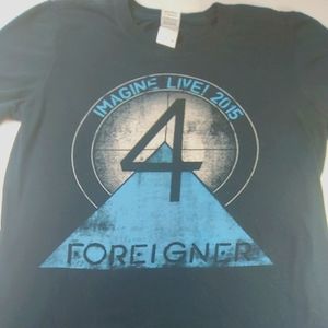 Foreigner 4 Imagine Live 2015 Concert Tour Tee with Locations on back Small